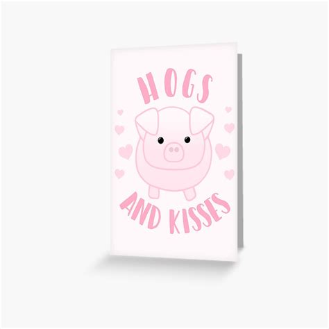 "Hogs and Kisses - Pig Pun - Hog Pun - Valentines Day Puns - Cute ...