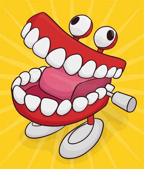 Funny Chattering Teeth Toy with Jiggly Eyes , Vector Illustration Stock Vector - Illustration of ...