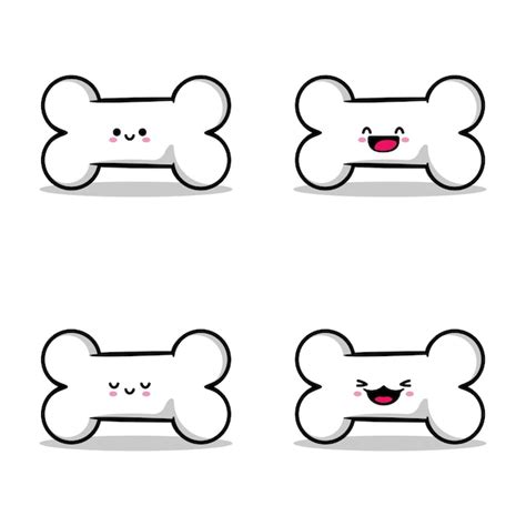 Premium Vector | Vector illustration of cute bone emoji