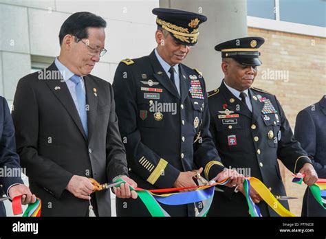 Republic of Korea Minister of National Defense Song Young-Moo, left, U ...