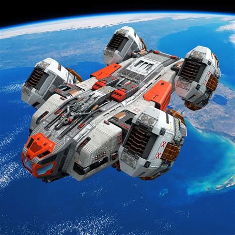 SF Space Shuttle | 3D model | Space ship concept art, Concept ships, Spaceship design