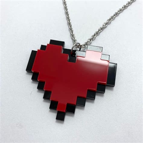 Minecraft Heart Necklace - Etsy