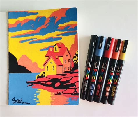 Posca Landscape | Marker art, Art, Drawings