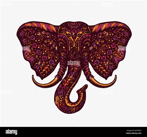 Indian elephant face Stock Vector Images - Alamy