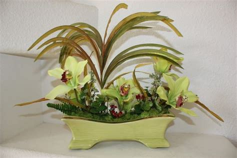 Buy Hand Made Dining Table Centerpiece Silk Floral Arrangement, Tropical Coffee Table Decor ...
