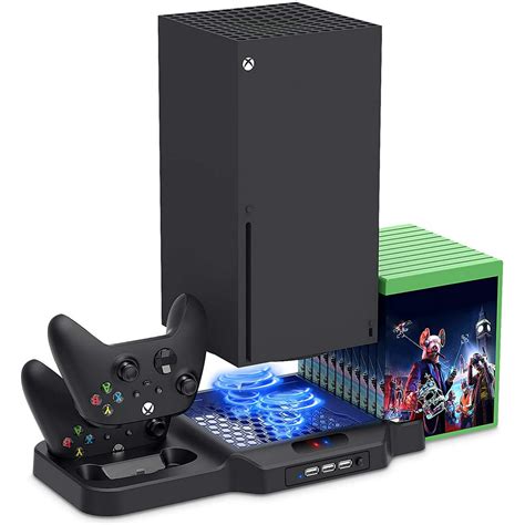 Vertical Stand for Xbox Series X/S with Cooling Fan, Charging Station ...