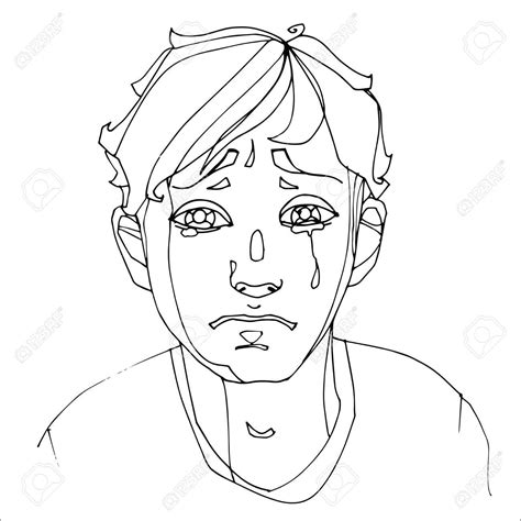 Anime Boy Crying Coloring Pages