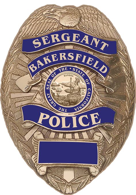 Bakersfield Police (Sergeant) Department Officer's Badge all Metal Sign ...