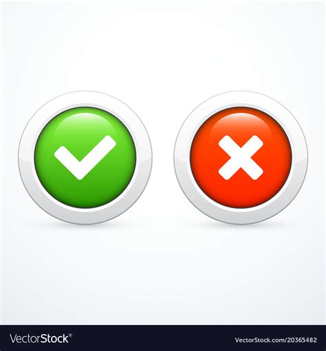 Tick and cross icons Royalty Free Vector Image