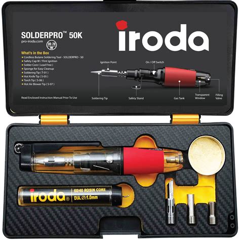 Buy IRODA SOLDERPRO 50K Cordless Soldering Iron Kit | 4-in-1 30-70W Heat Blower, Mini Torch ...