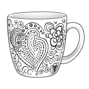 Ceramic Mug Doodle, Mug Drawing, Ceramic, Mug PNG Transparent Image and ...