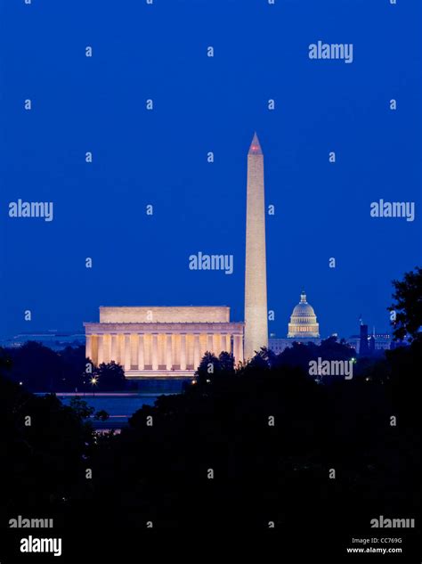 Washington DC night skyline Stock Photo - Alamy