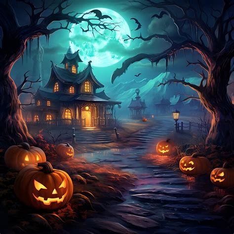 Premium Photo | A scary night Halloween background