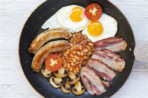 Full english breakfast in cooking containing english breakfast, full, and | High-Quality Food ...