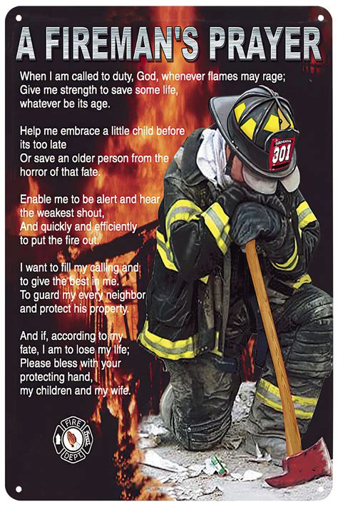 Firefighter Prayer Poster