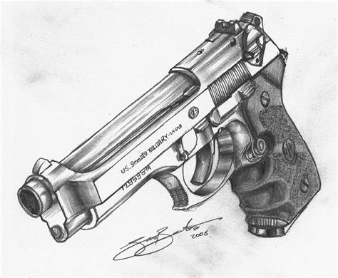 Beretta M92FS | A recent pencil drawing of my Beretta M92 FS… | Flickr