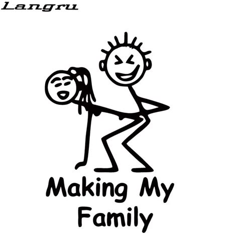 Langru Making My Family Stick People Decal Funny Car Vinyl Sticker Euro ...