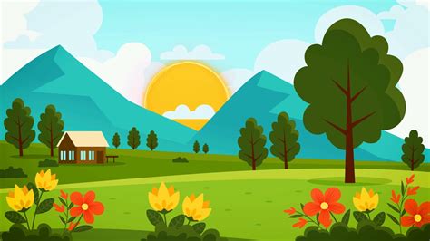 Free Animated Landscape Background (Sun, Tree ,Landscape, Garden) - YouTube