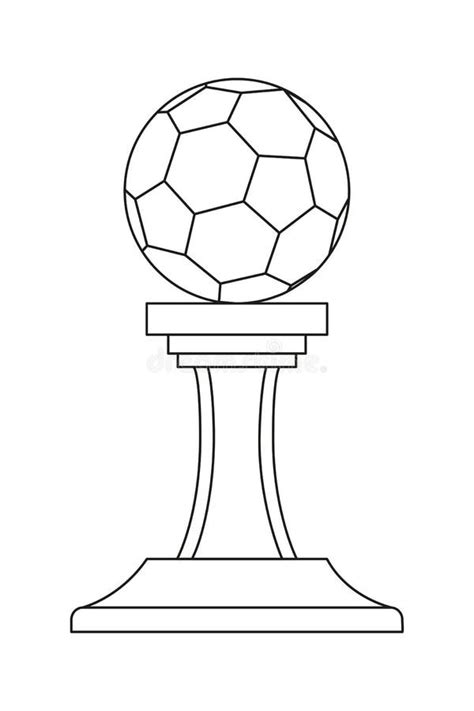 Line Art Black and White Soccer Ball Winner Award. Stock Vector - Illustration of prize ...