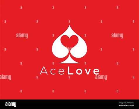 Minimalist Ace Love logo design vector template. Creative red Heart ace shape logo Stock Vector ...