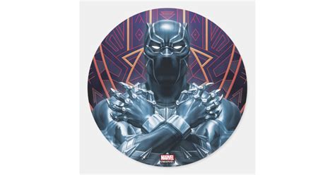 Avengers Classics | Black Panther Salute Classic Round Sticker | Zazzle