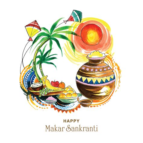 Happy makar sankranti holiday india festival background 4938594 Vector ...