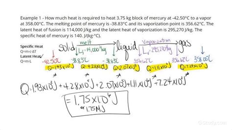 How to Calculate Amount of Heat Energy Needed to Go through Two Phase Changes | Physics | Study.com