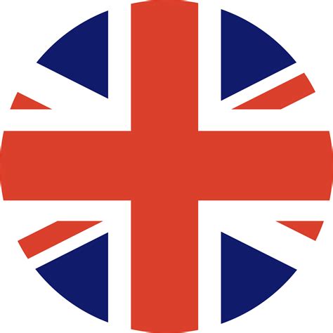 United Kingdom flag round icon. UK flag symbol. Official color scheme. British flag in circle ...