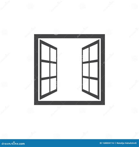 Open Window Icon in Flat Style Isolated on White Background. for Your Design, Logo Stock Vector ...