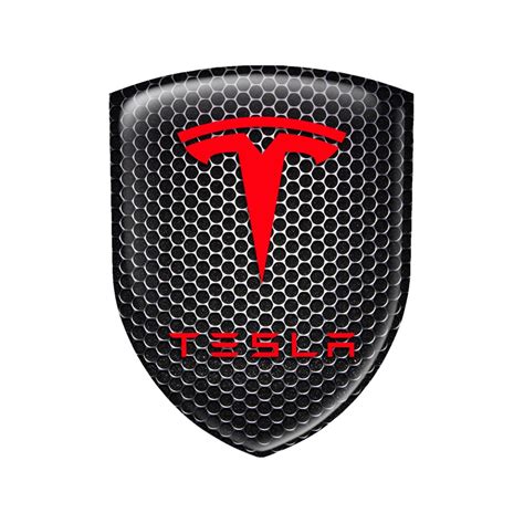 Tesla Shield Silicone Emblem Black Steel Artwork Line | Domed Emblems ...