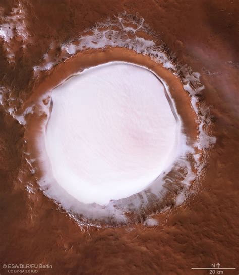 The new movie showcases the 82 km wide Korolev crater on Mars