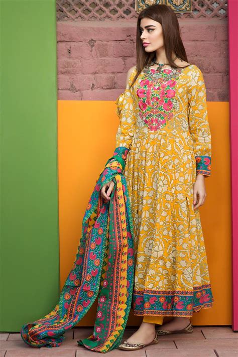 Khaadi – B17216-B-YELLOW - Lawn 2017 Vol 1 - Unstitched | Latest pakistani dresses, Pakistani ...