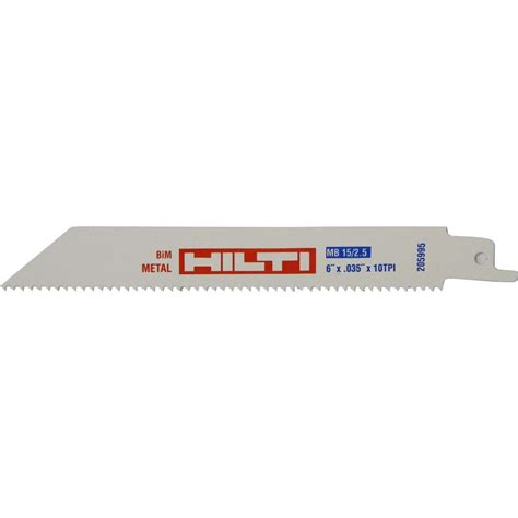 Hilti 6 in. x 10 TPI Metal Reciprocating Saw Blades (5-Pack)-205995 - The Home Depot