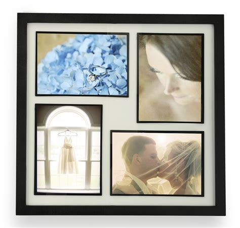 5 x 7 Collage Picture Frame for Wall Mount Use, Matted, Fits 4 Photos - Black | Collage picture ...