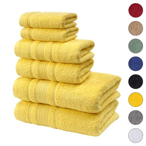 Qute Home Spa & Hotel Towels 6 Piece Towel Set, 2 Bath Towels, 2 Hand ...