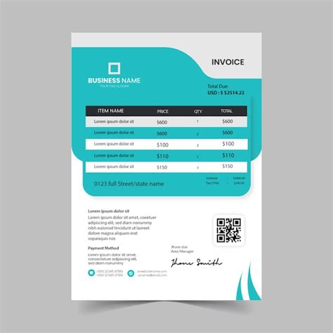Premium Vector | Minimal invoice template vector design