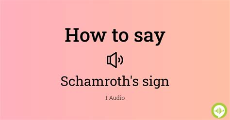 How to pronounce Schamroth's sign | HowToPronounce.com