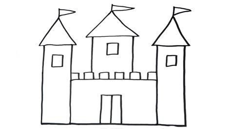 How To Draw a Castle - VERY EASY For Kids | Castle drawing, Castle drawing easy, Easy drawings