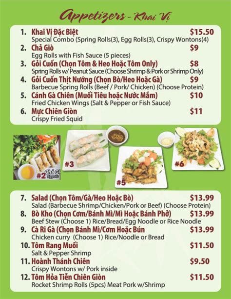 Menu – Pho So 1 Lake Forest