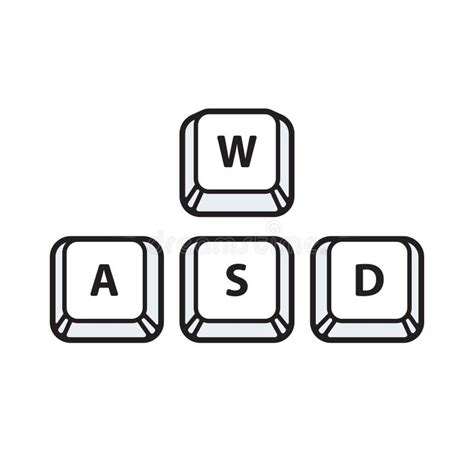 Computer Keyboard WASD Gaming Buttons. Stock Vector - Illustration of information, shadow: 57379611