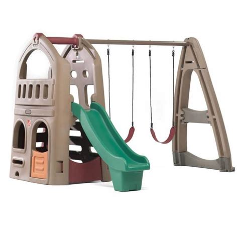 step2 naturally playful playhouse climber & swing set extension ...