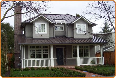 white house dark brown metal tin roof - Google Search | Metal roof houses, House exterior, Metal ...