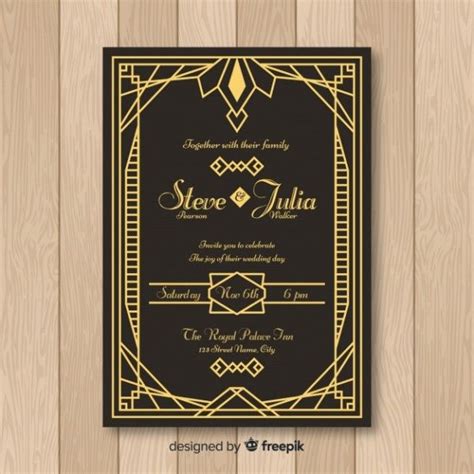 Free Art Deco Invitations Templates