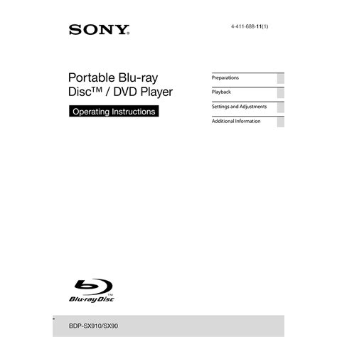 BDP-SX90 Sony Portable Blu-ray / DVD Player User Manual