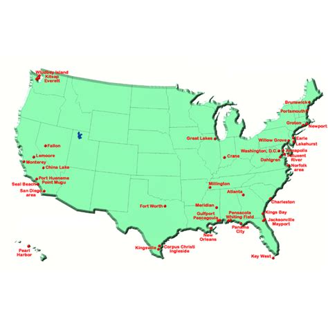 Map of U.S. Navy bases in the United States. Last updated in 2004.-24 ...