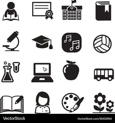 Basic school icon set Royalty Free Vector Image