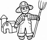 Coloring Pages farmer sketch template