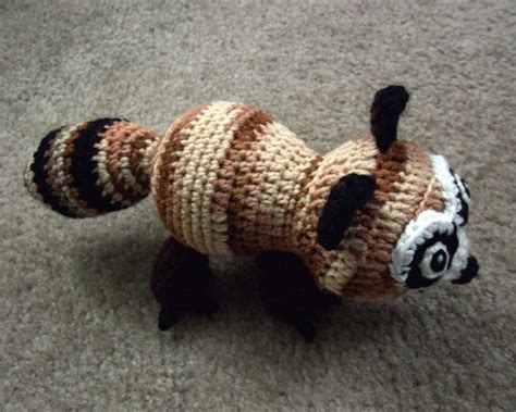 Big Raccoon Crochet Stuffed Animal Toy