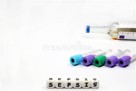 Test Tubes, Syringe, Hemoculture Bottles, And Silicone Letters Stock ...