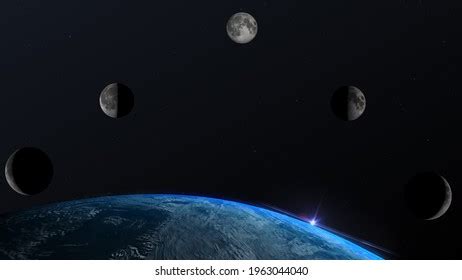 Moon Phases Concept 3d Rendering Illustration Stock Illustration ...